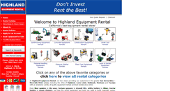 Desktop Screenshot of highland-equipment-rental.com